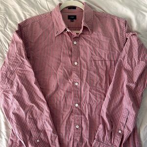 J. Crew Men's Red Gingham Button Down Shirt